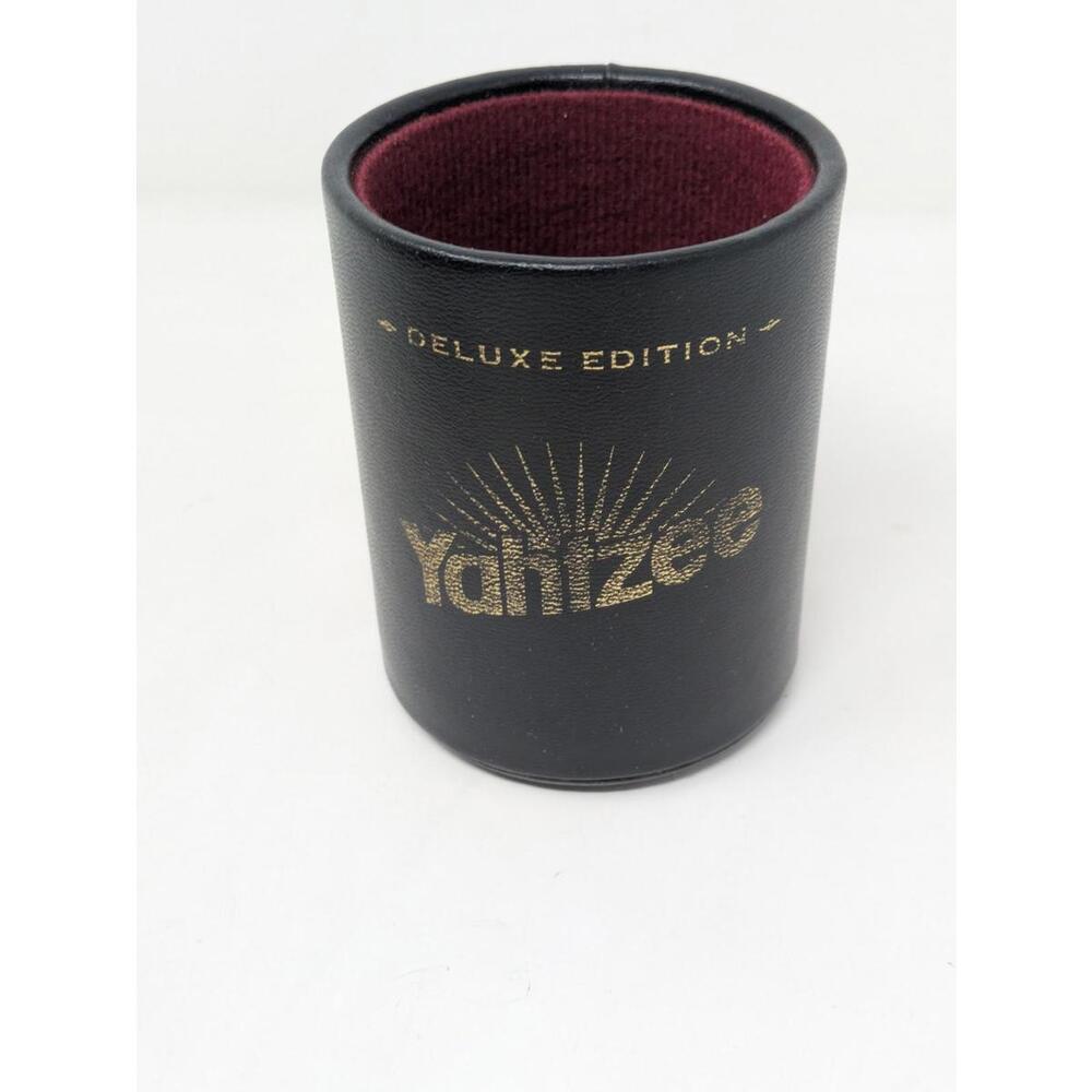 Yahtzee Deluxe Edition Dice Cup Replacement Part 1997 Cup Black Red Felt